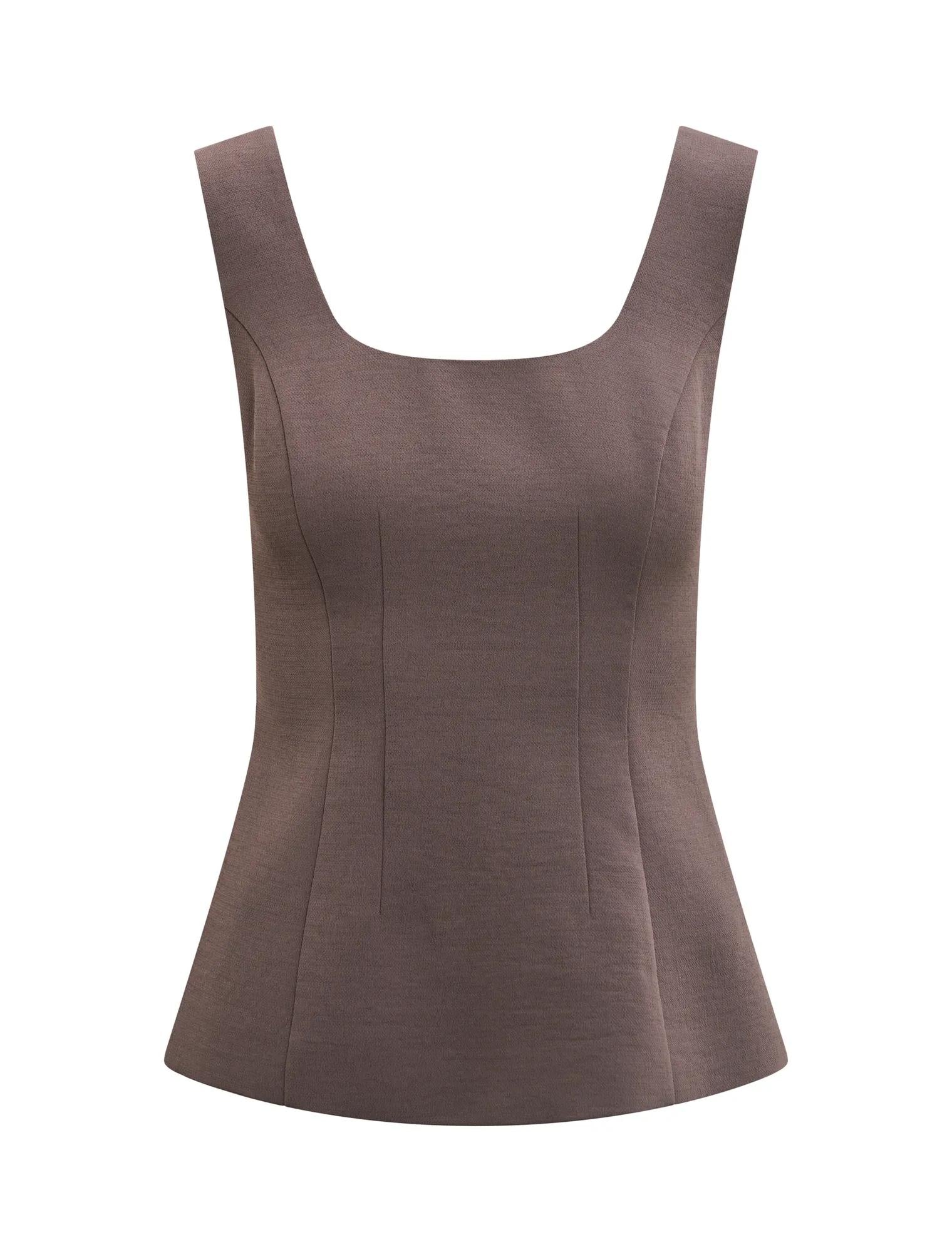 Camila Open Back Top Porcini_mannequin