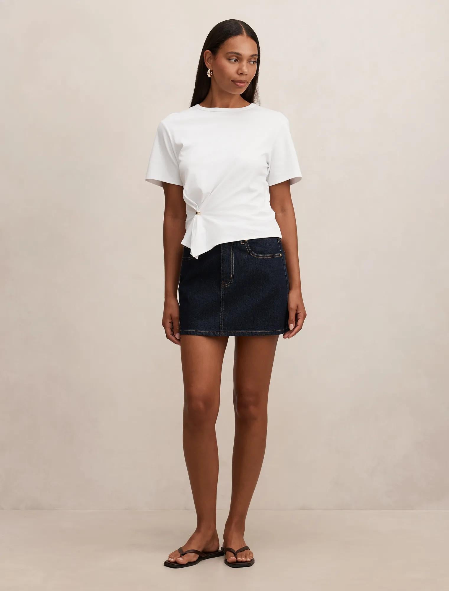 Zoe Denim Mini Skirt Dark Indigo