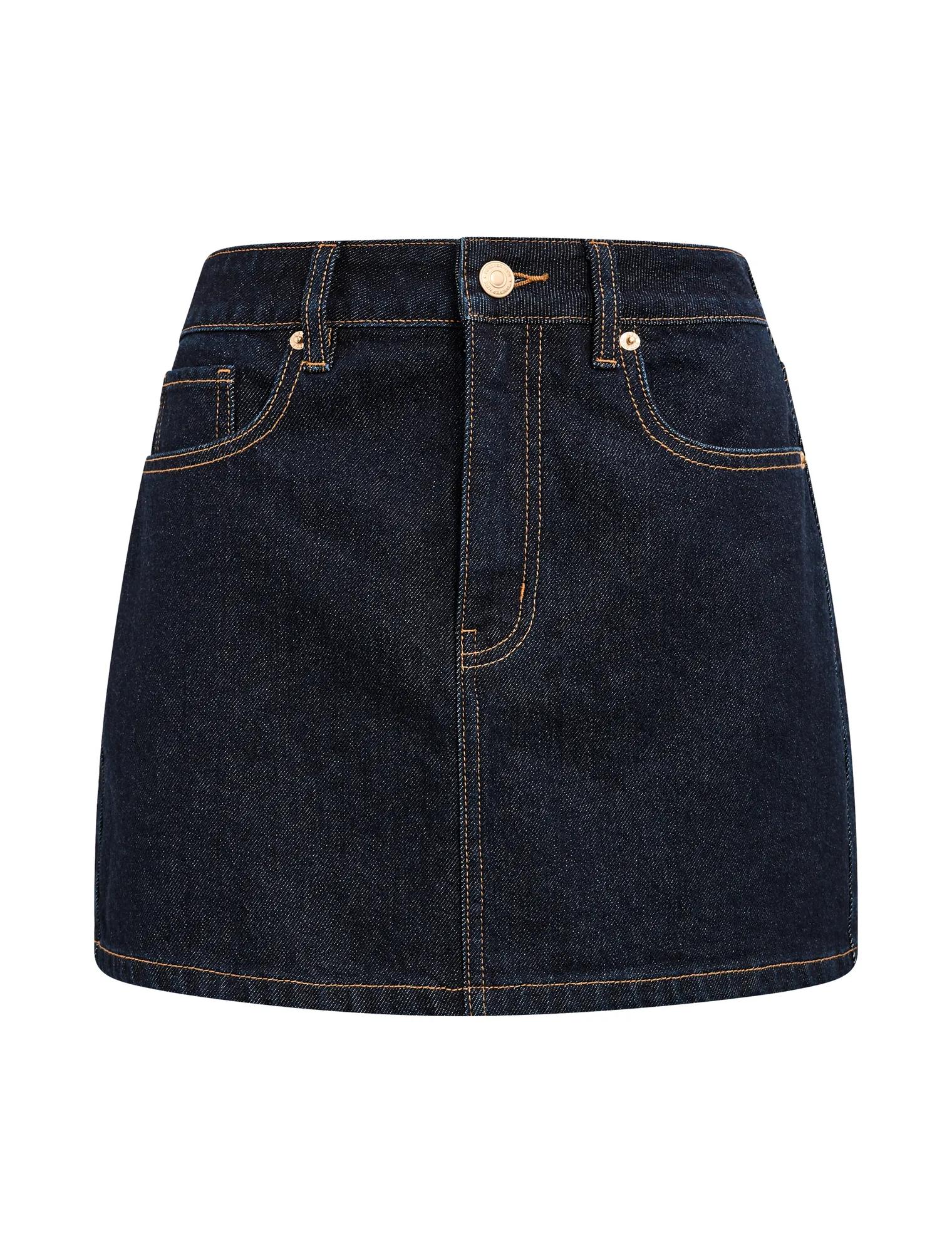 Zoe Denim Mini Skirt Dark Indigo_mannequin