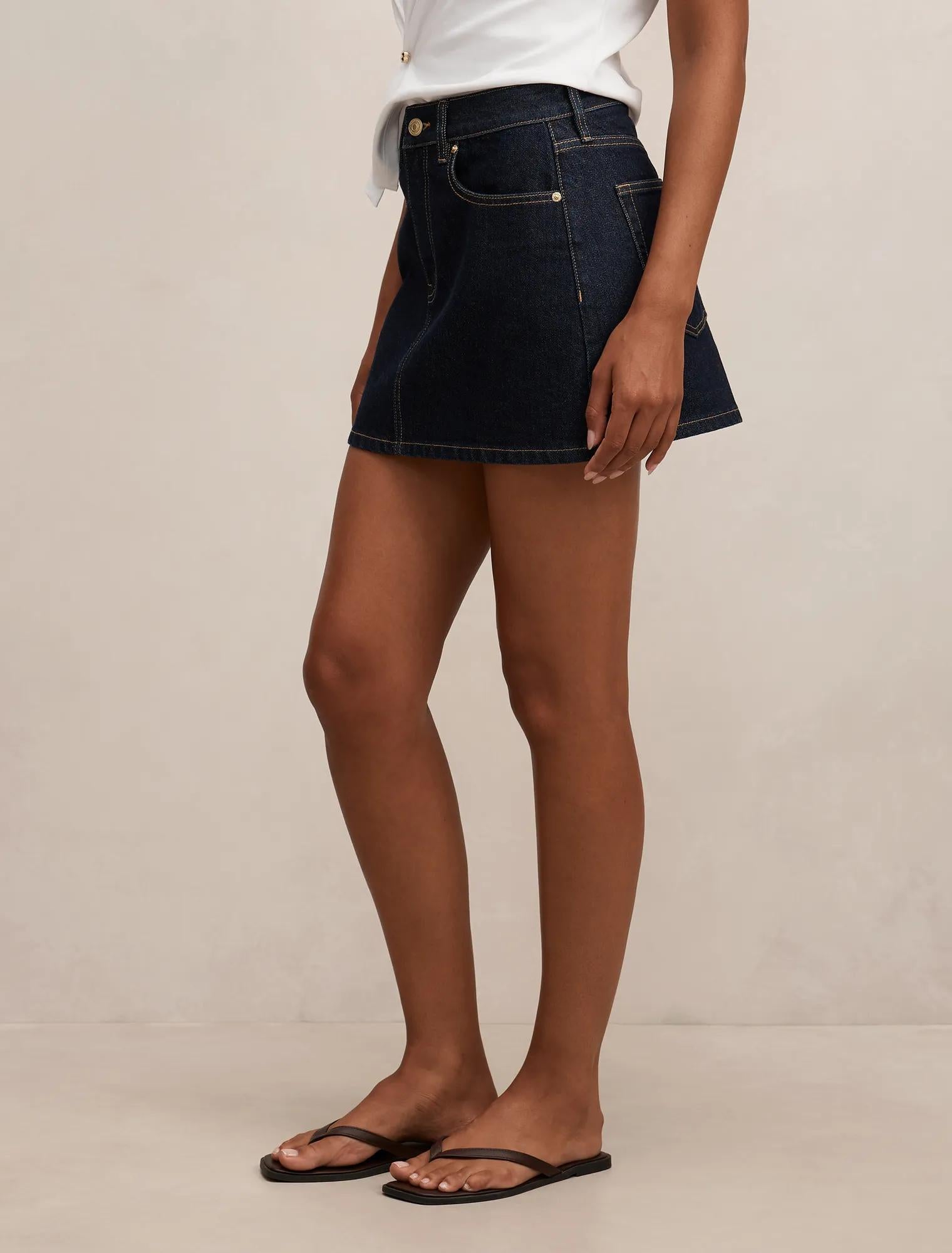 Zoe Denim Mini Skirt Dark Indigo