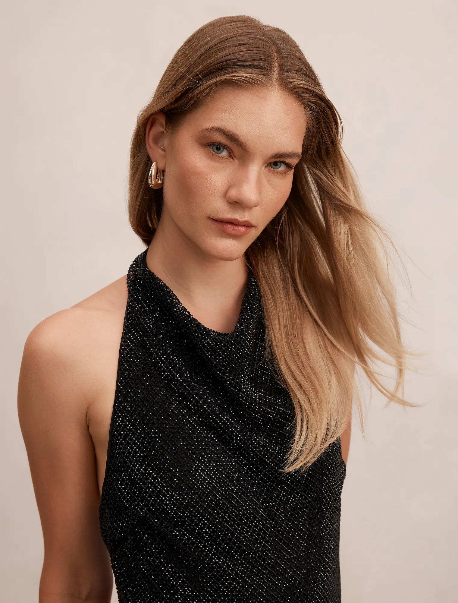 Celestia Diamonte Maxi Dress Black