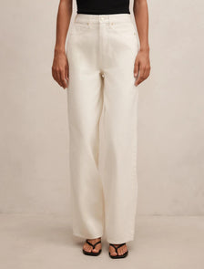 Gia High Rise Wide Leg Jeans Ecru