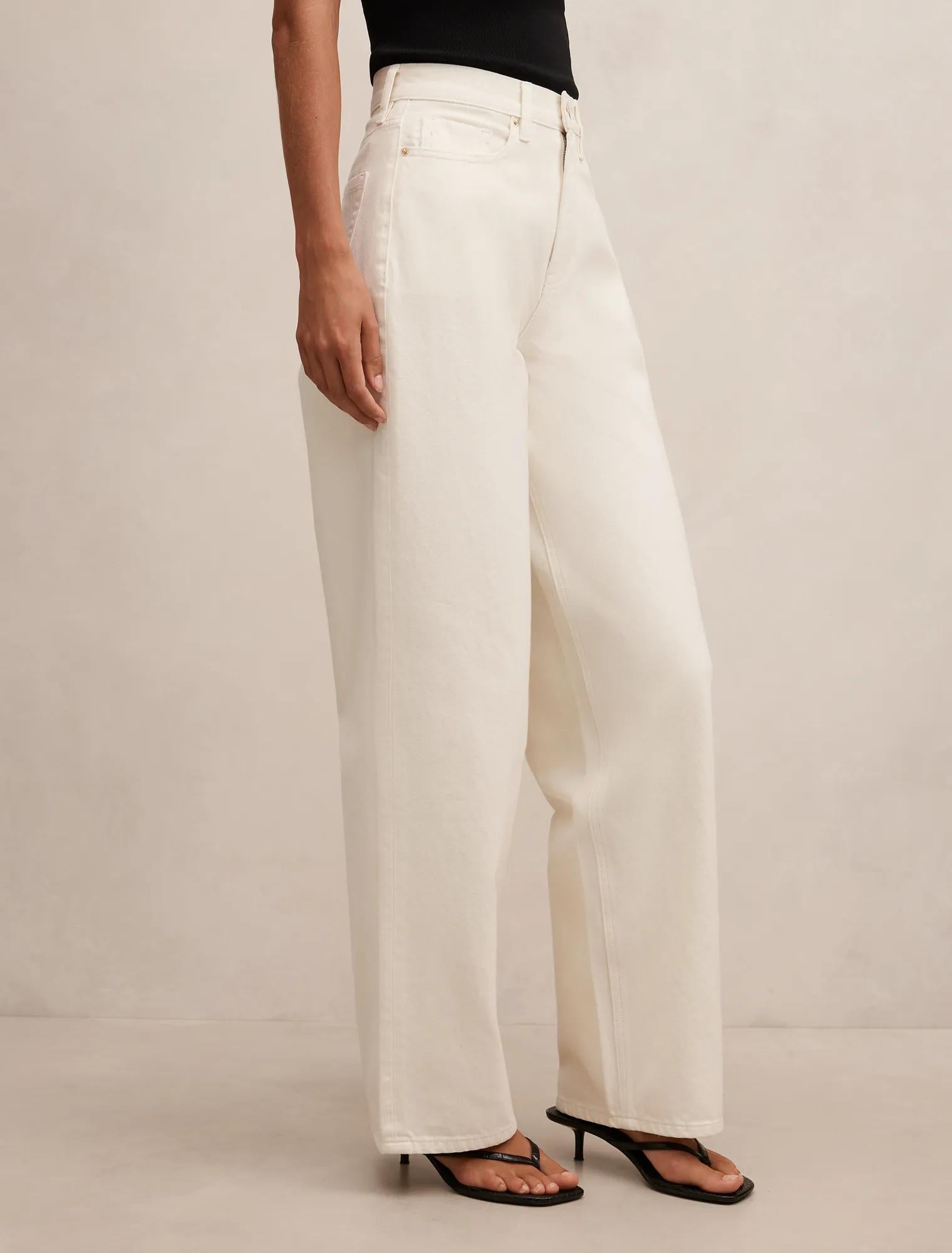 Gia High Rise Wide Leg Jeans Ecru