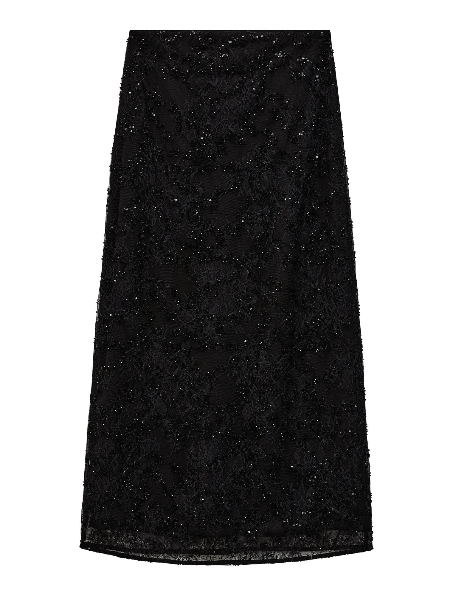 Brianna Lace Beaded Skirt Black_mannequin