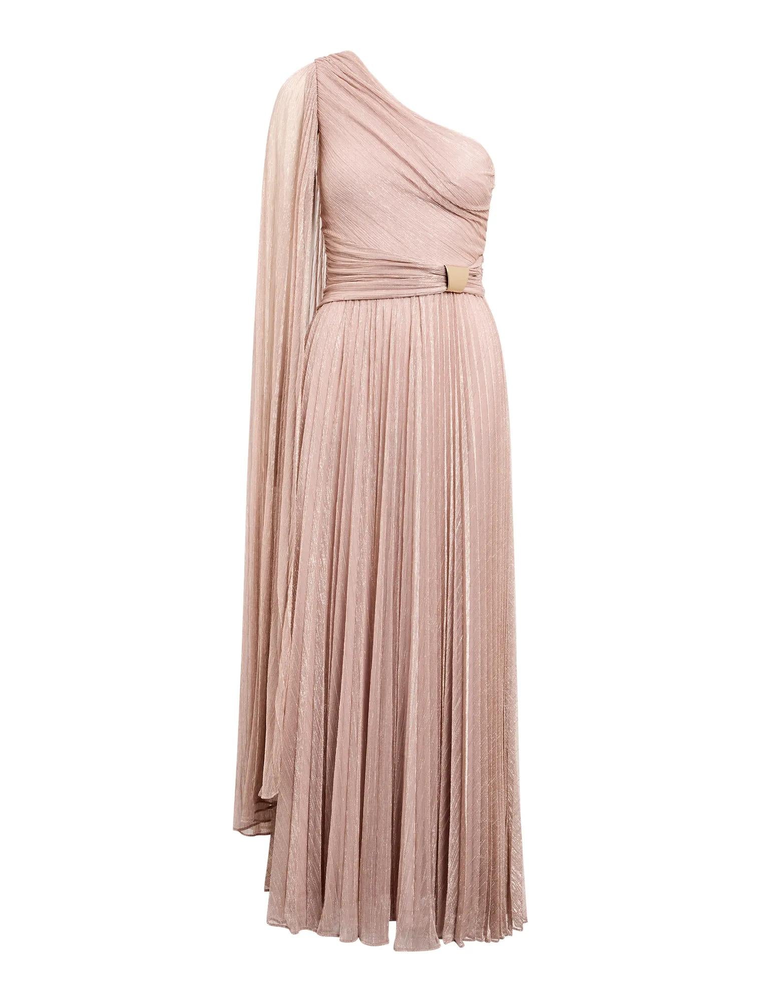 Samara One Shoulder Plisse Maxi Dress Blush_mannequin