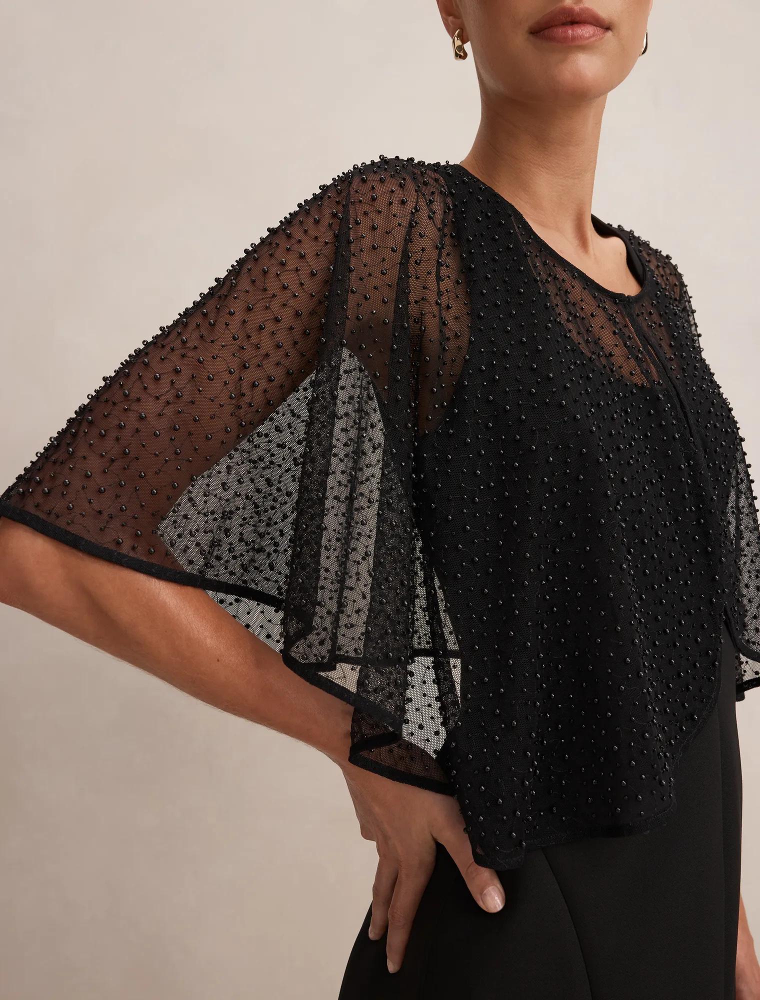 Eloise Bead Cape Black