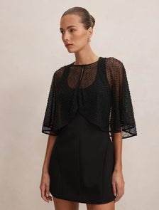 Eloise Bead Cape Black
