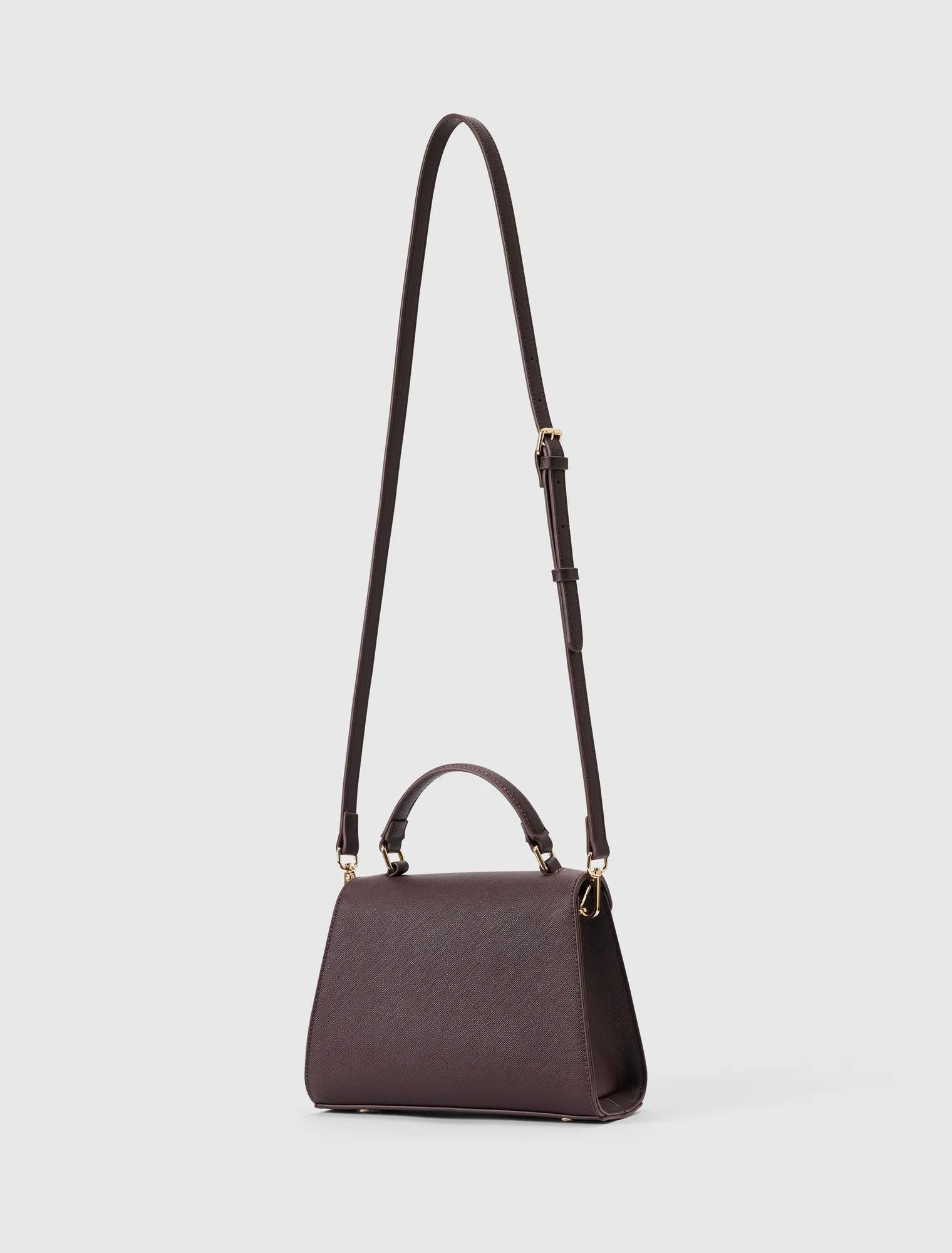 Mietta Lock Top Handle Bag Chocolate_mannequin