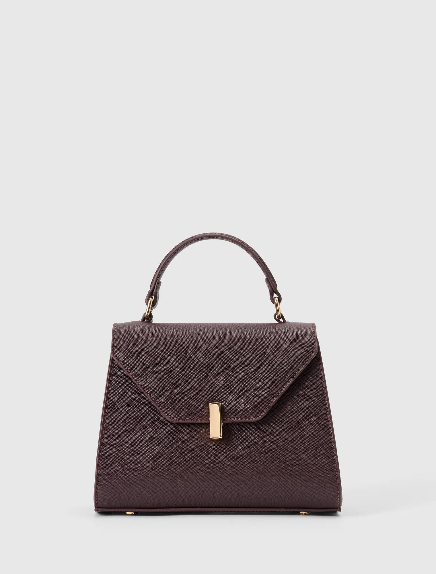 Mietta Lock Top Handle Bag Chocolate_mannequin