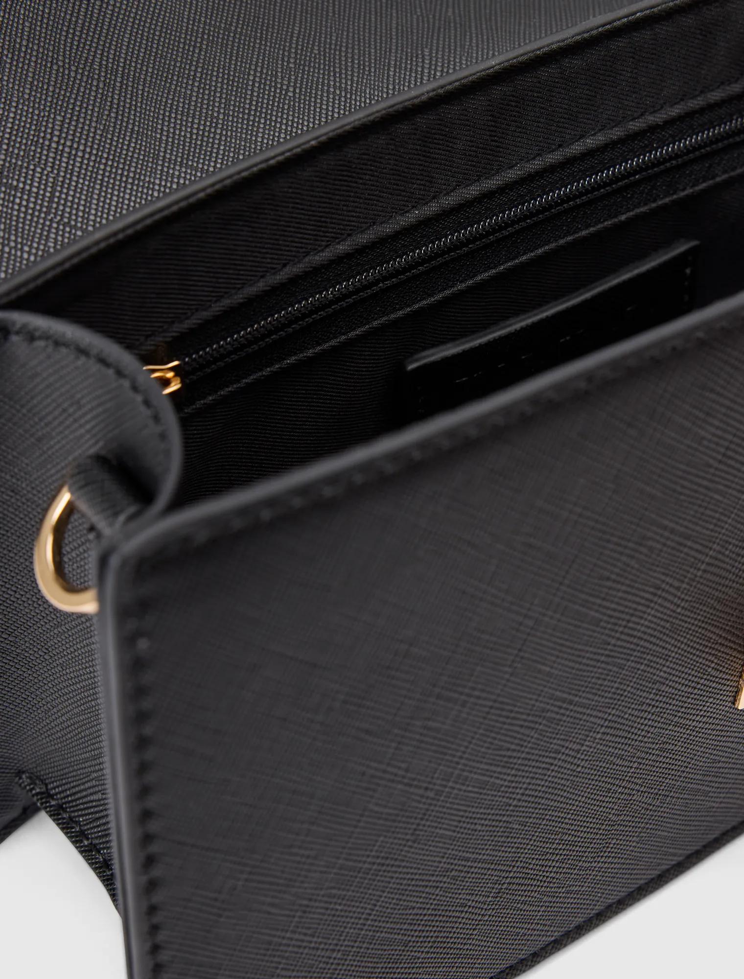 Vanessa Lock Detail Top Handle Bag Black Saffiano_mannequin