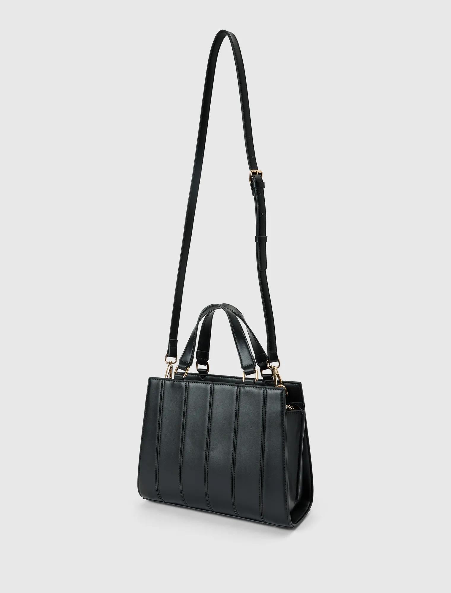 Mila Medium Panel Tote Bag Black_mannequin