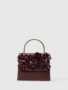 Fifi Flower Top Handle Bag Vintage Merlot