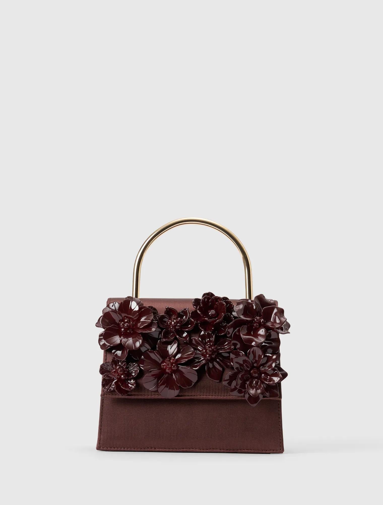 Fifi Flower Top Handle Bag Vintage Merlot