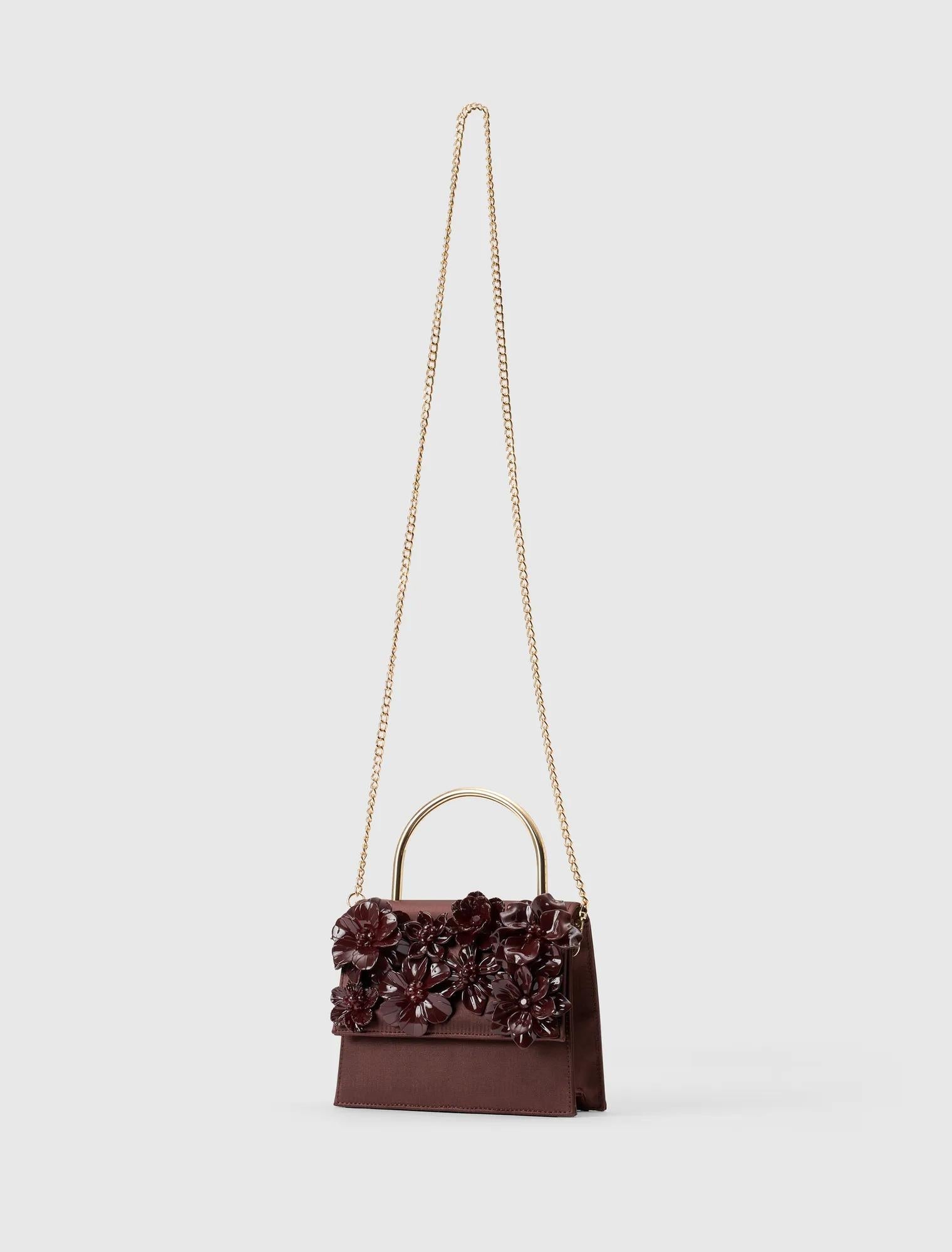 Fifi Flower Top Handle Bag Vintage Merlot