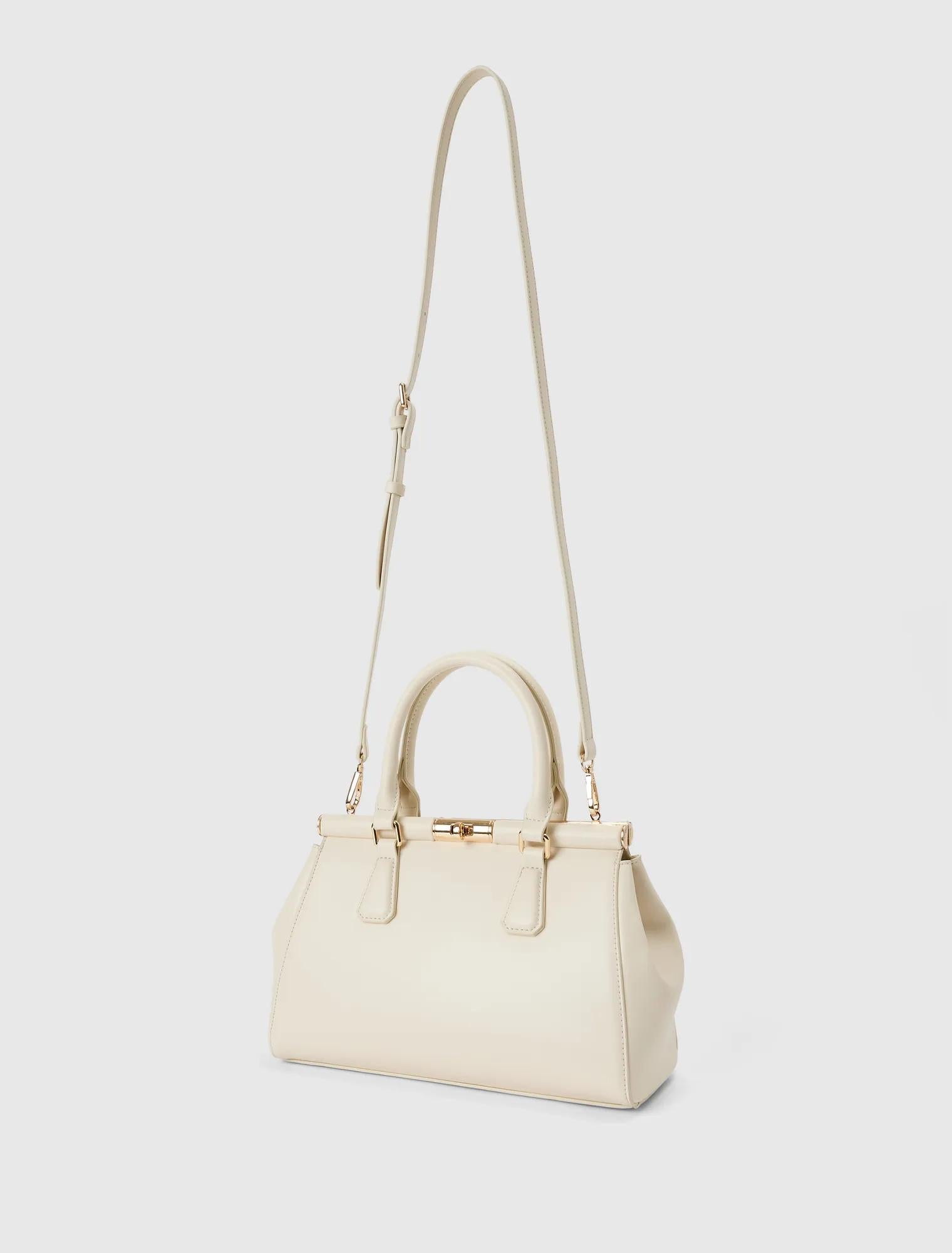 Marie Medium Lock Grab Bag Ivory_mannequin