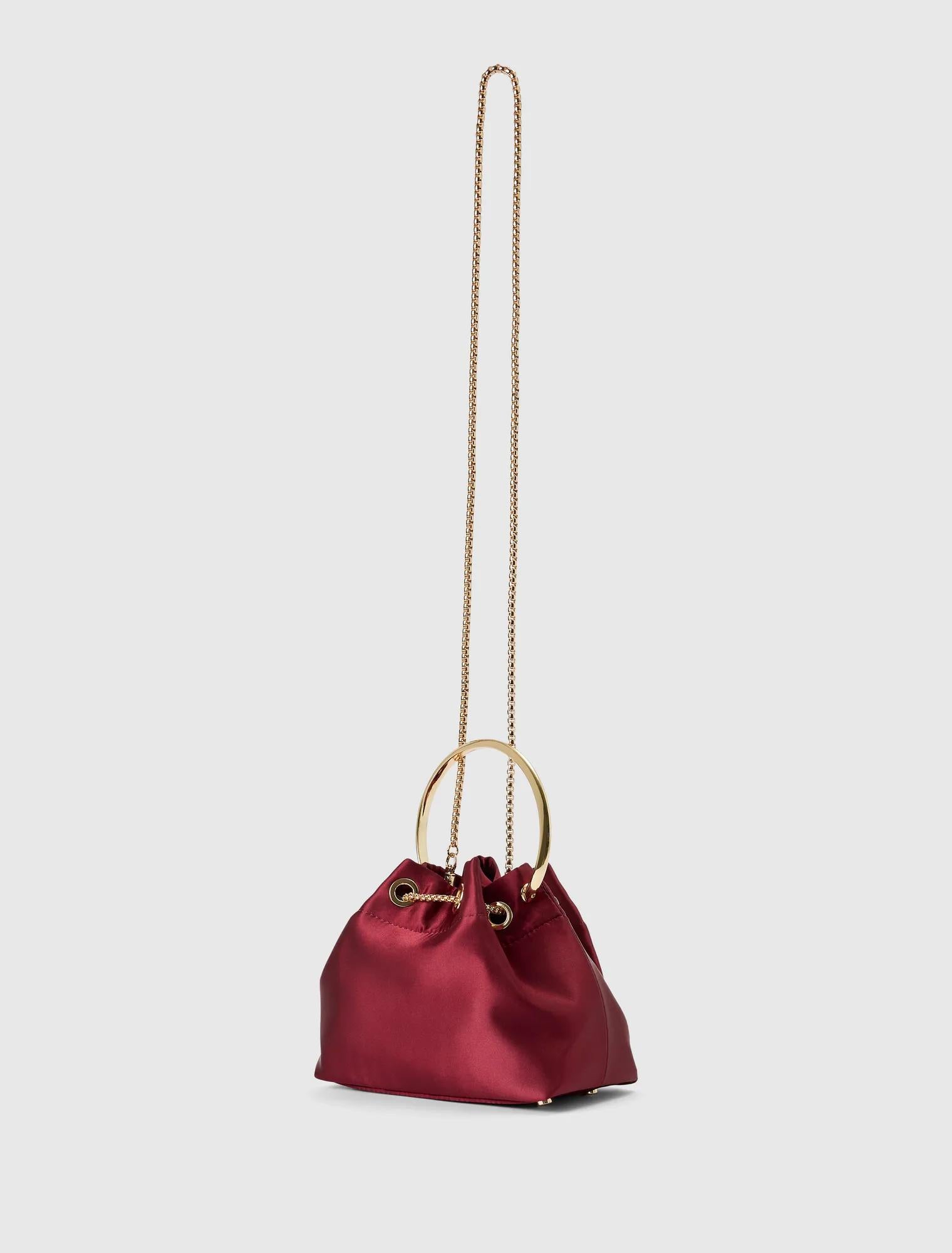 Shelby Satin Metal Handle Clutch Vintage Merlot_mannequin