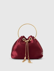 Shelby Satin Metal Handle Clutch Vintage Merlot_mannequin