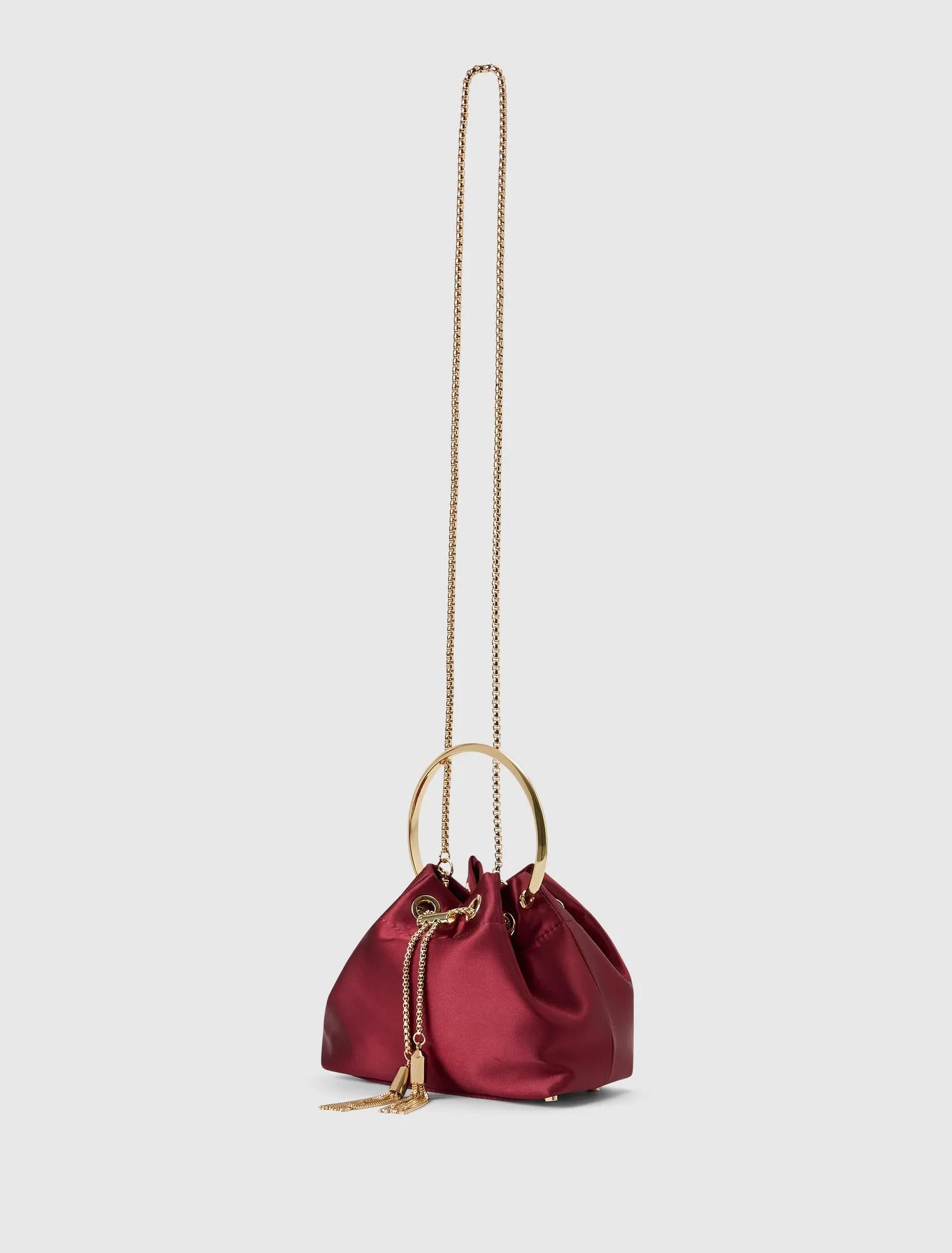 Shelby Satin Metal Handle Clutch Vintage Merlot_mannequin