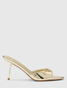 Poppy Pointed Toe Mule Gold_mannequin
