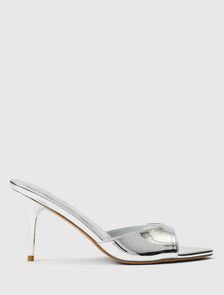 Poppy Pointed Toe Mule Silver_mannequin