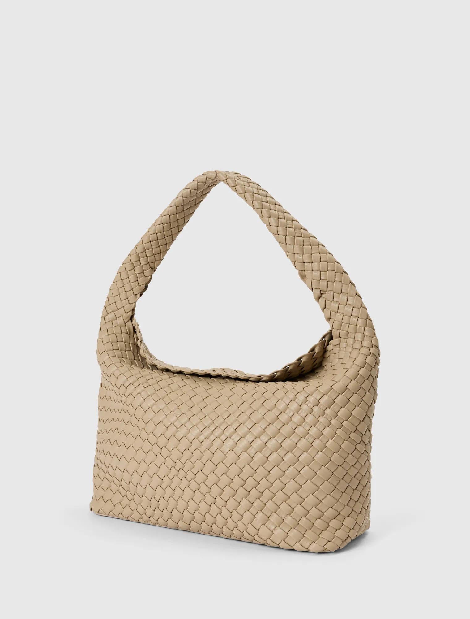 Nora Weave Hobo Bag Mushroom_mannequin