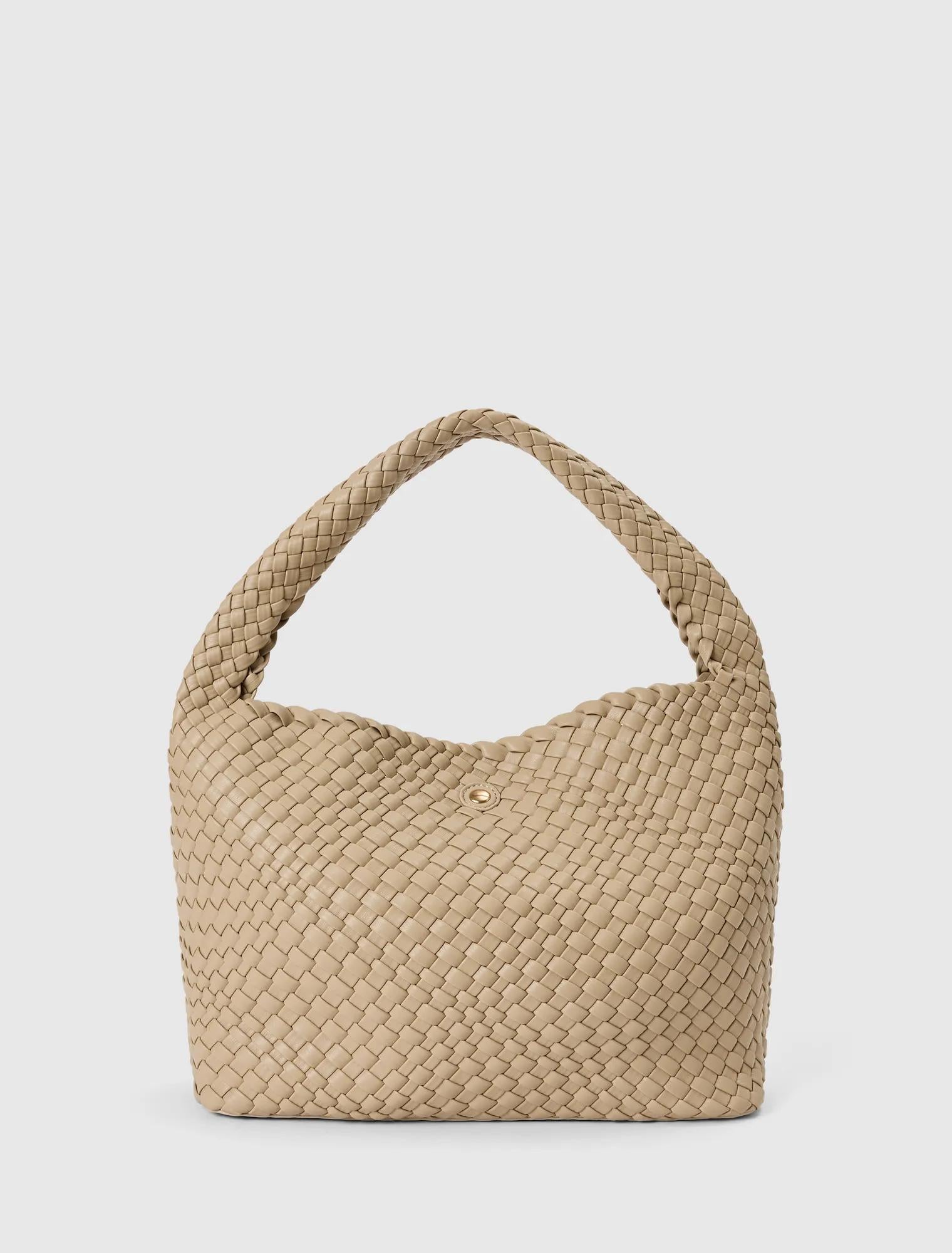 Nora Weave Hobo Bag Mushroom_mannequin