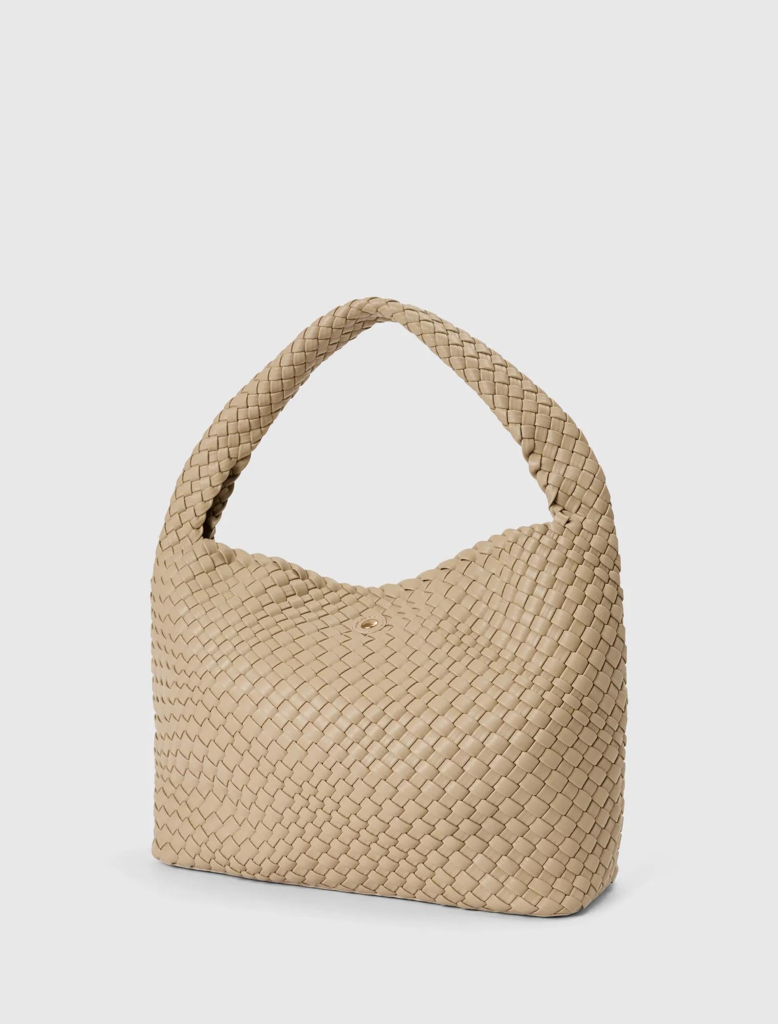 Nora Weave Hobo Bag Mushroom_mannequin