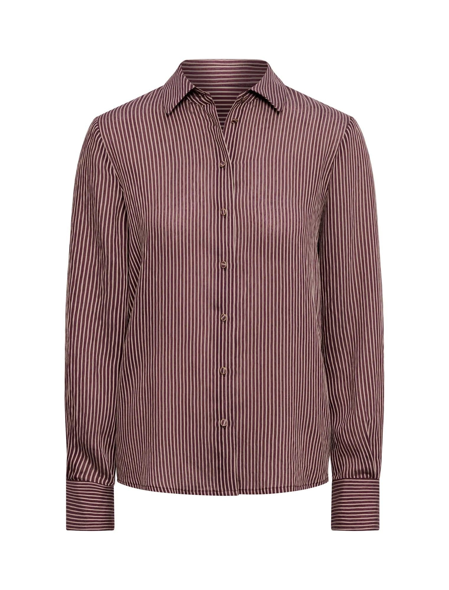 Solara Stripe Shirt Burgundy Stripe