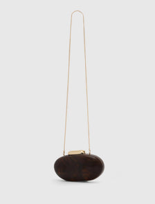 Peyton Oval Hardcase Clutch Tortoise_mannequin
