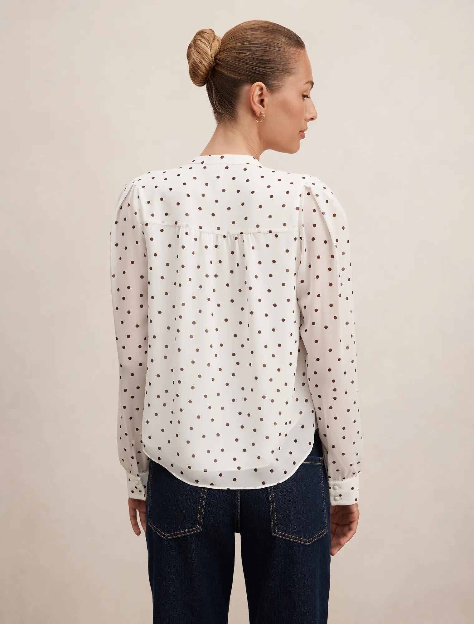 Rory Sheering Blouse Cream Bower Spot