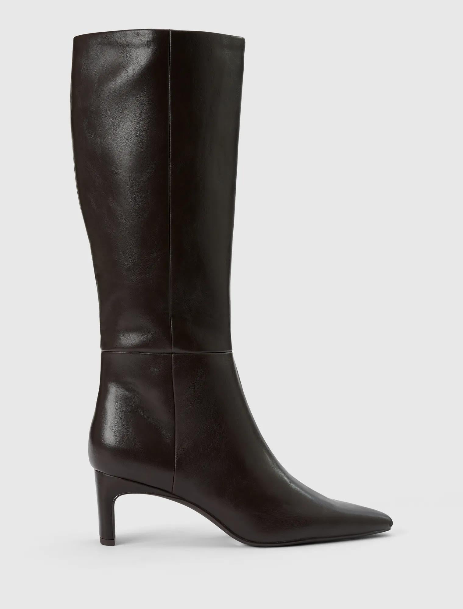 Callie Knee Length Chisel Toe Boot Chocolate Brown_mannequin