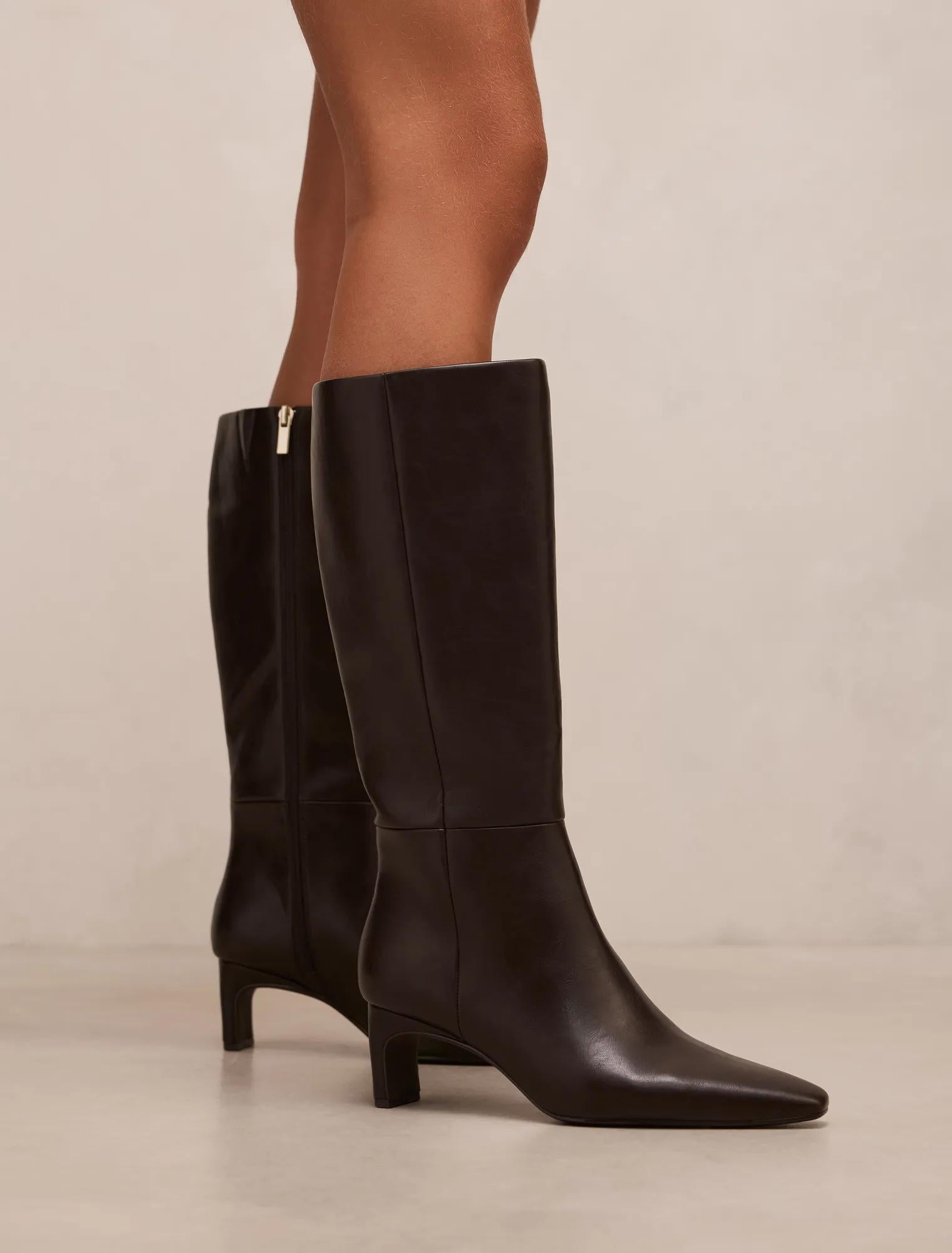 Callie Knee Length Chisel Toe Boot Chocolate Brown