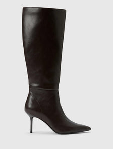 Nicolette High Heeled Pointy Toe Boots Chocolate Brown_mannequin