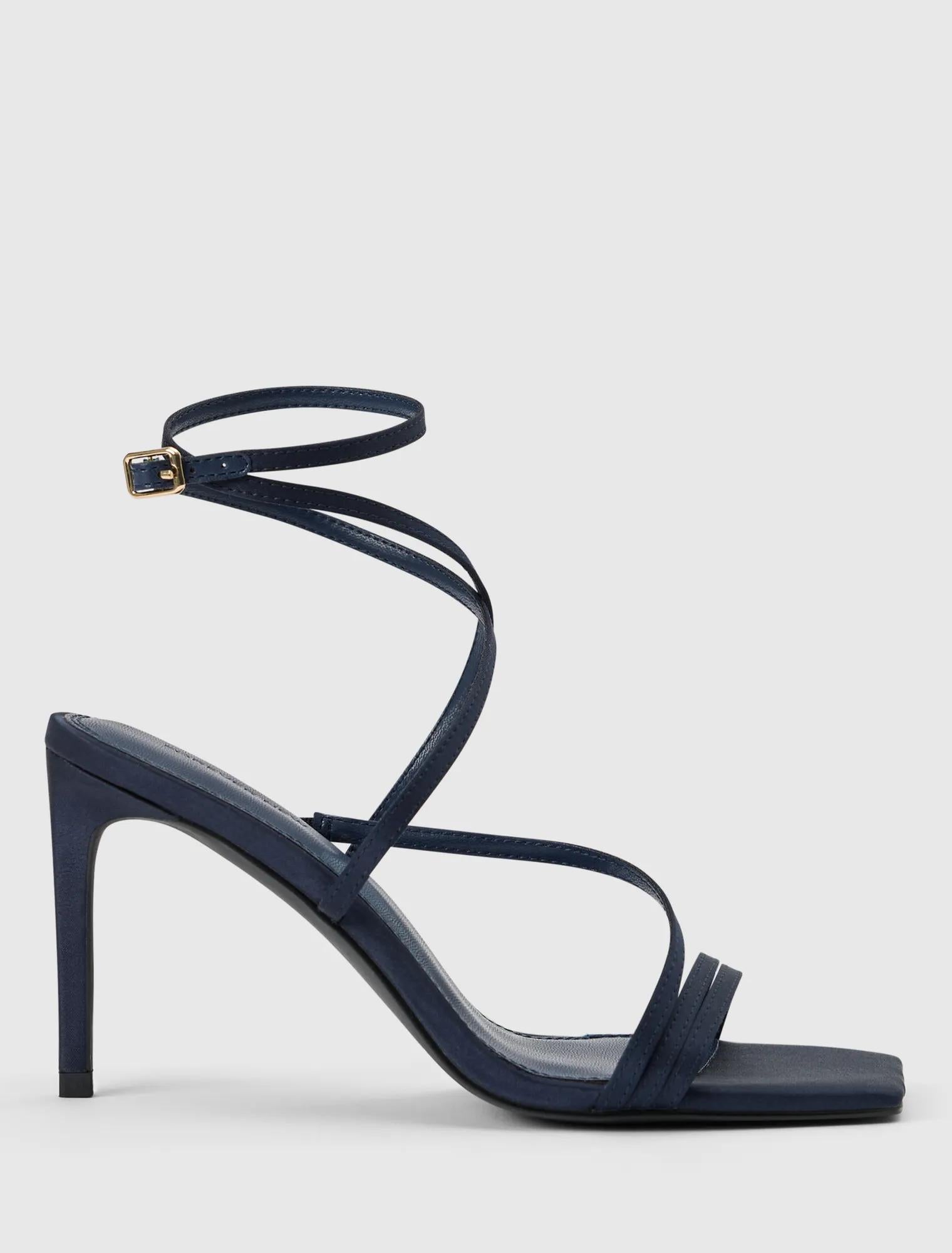 Monica 2 Ankle Wrap Heeled Sandal Navy_mannequin