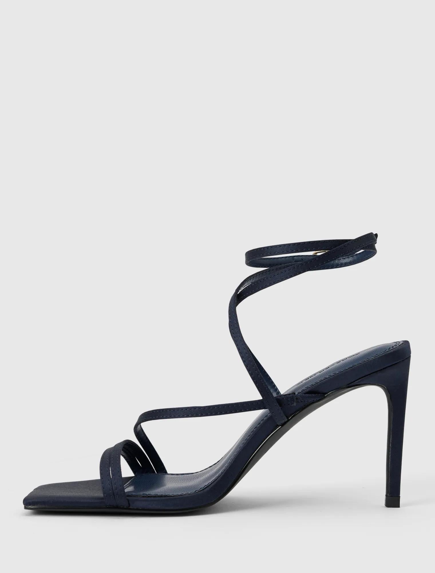 Monica 2 Ankle Wrap Heeled Sandal Navy_mannequin