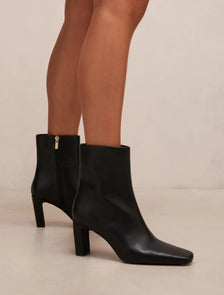 Sophie High Block Heel Ankle Boots Black