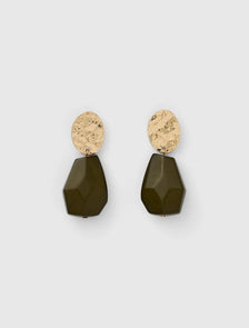 Stacey Stone Drop Earring Olive/Gold
