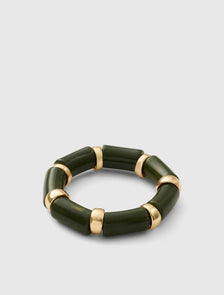Bonnie Bead Stretch Bangle Olive/Gold_mannequin