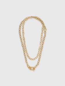Octavia Oval link Necklace Gold_mannequin