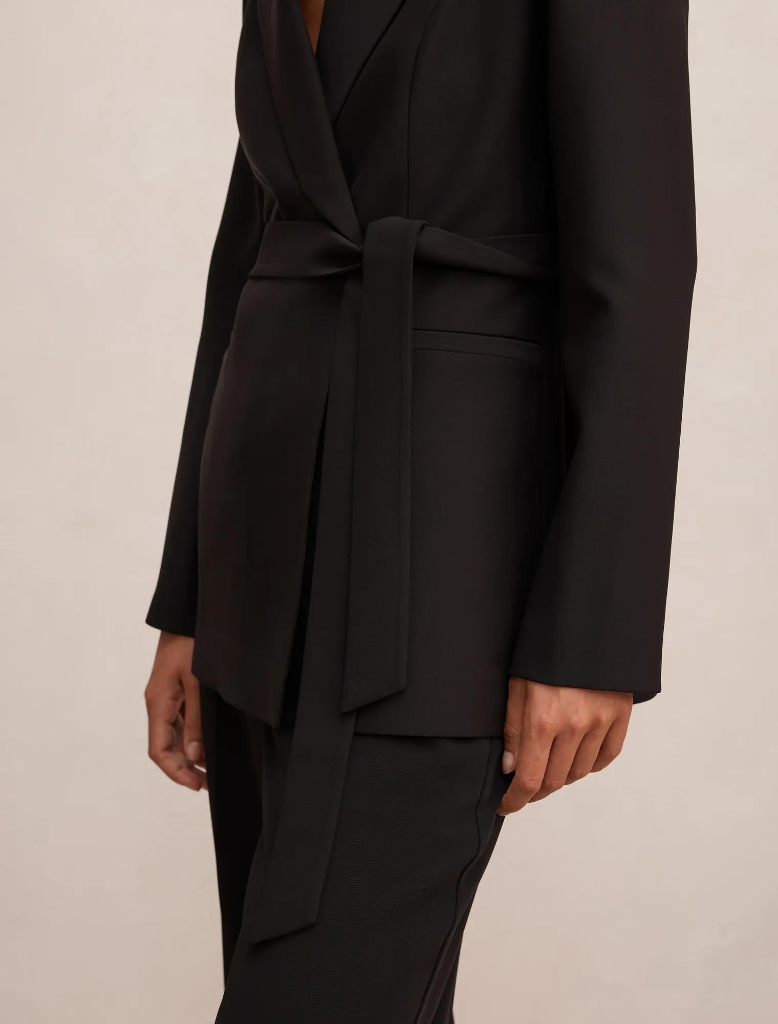 Bella Belted Blazer Black Suit