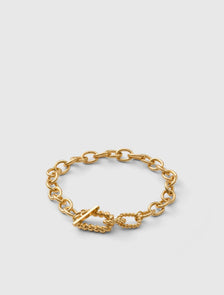 Octavia Oval Link Bracelet Gold_mannequin