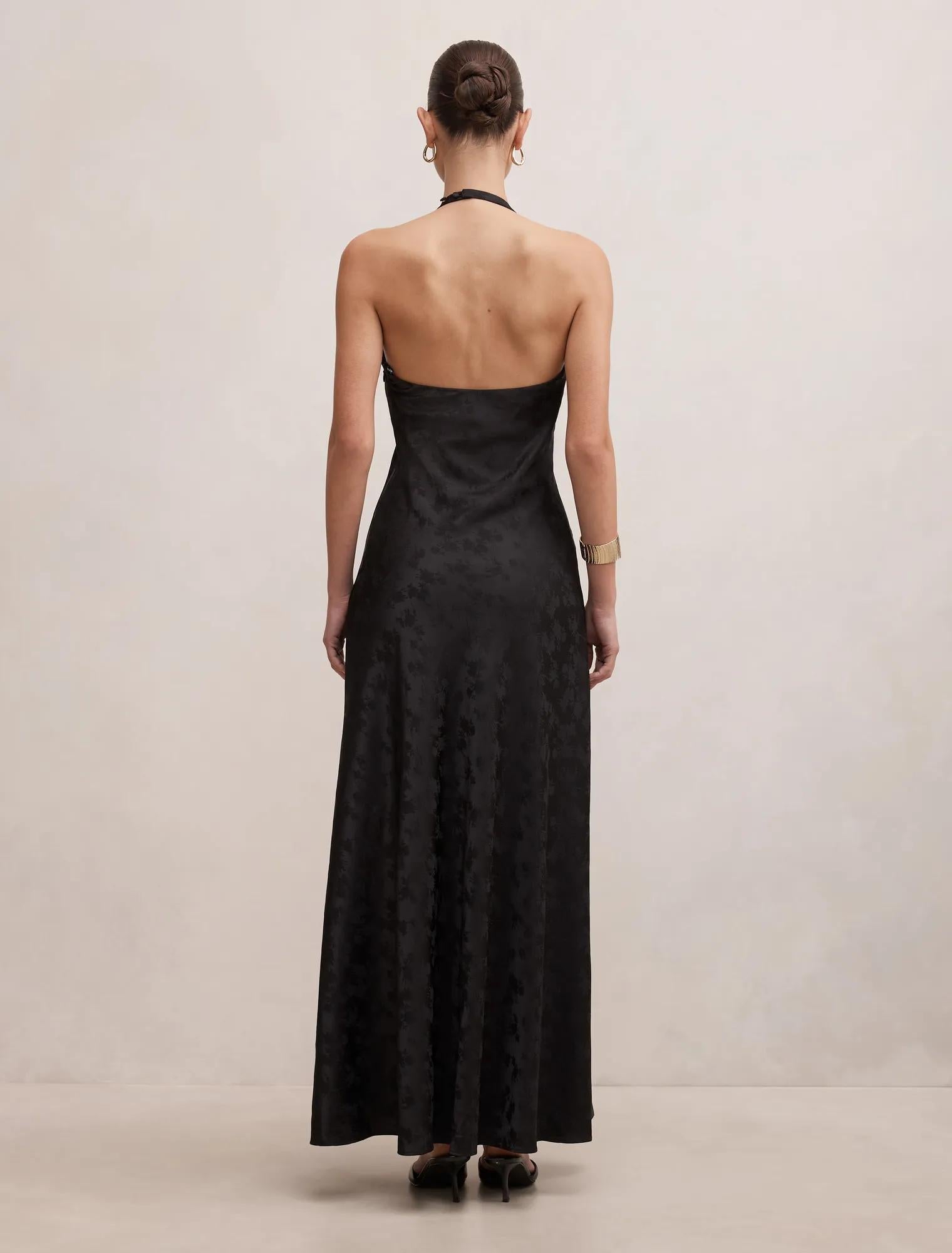 Eleanora Halter Neck Dress Black