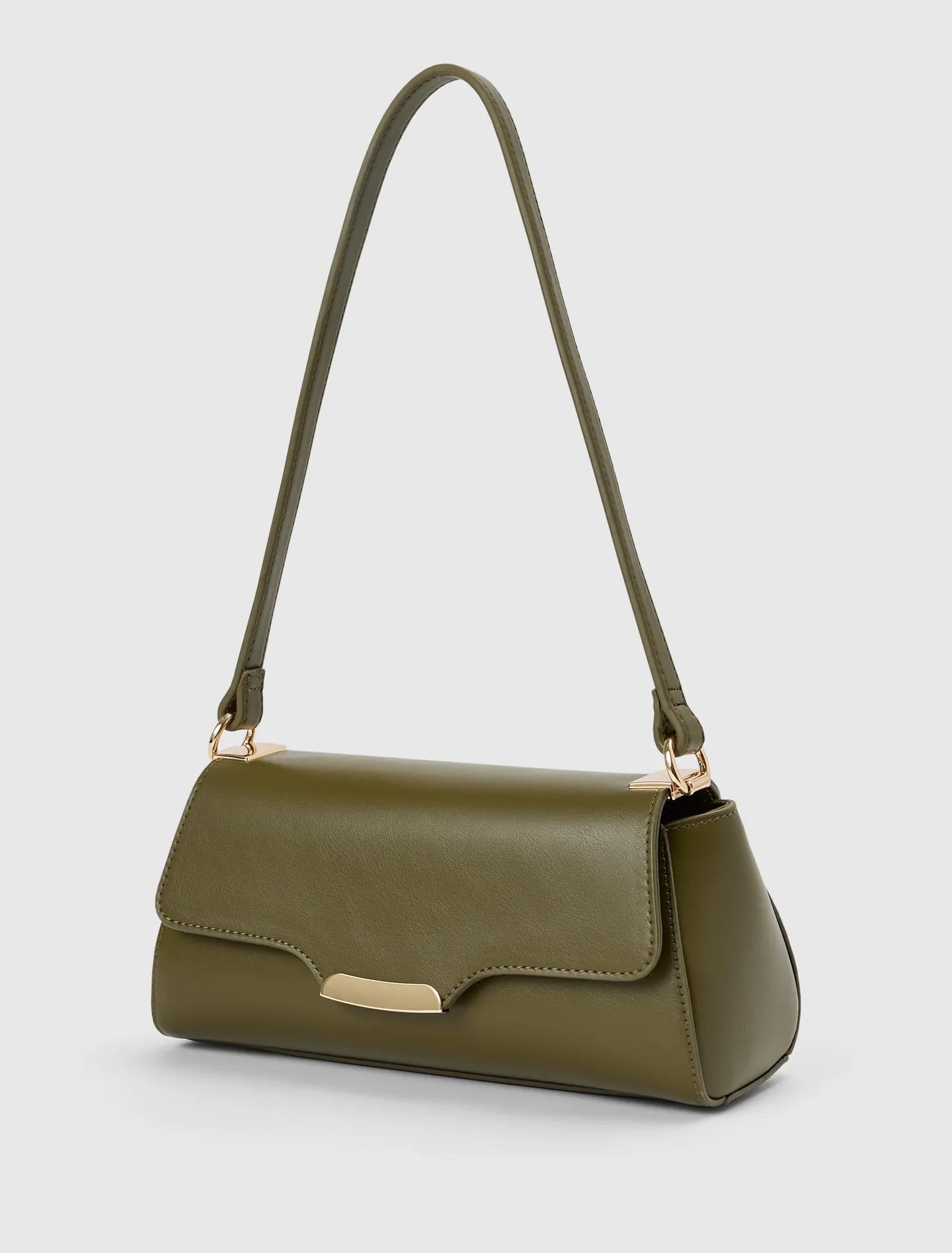 Juliet Refined Small Shoulder Bag Vintage Khaki_mannequin