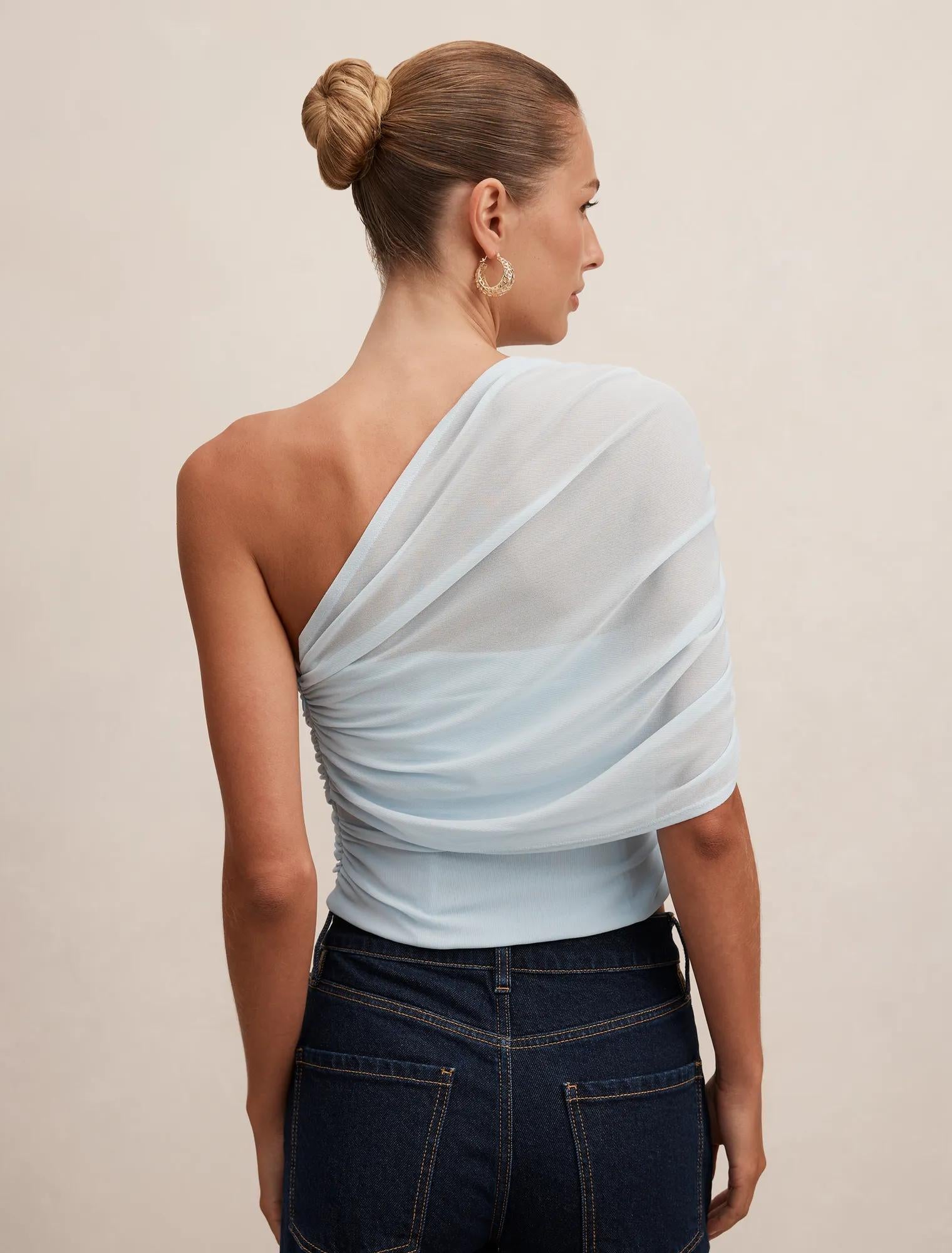 Samara Drape Mesh Corset Top Cooling Spray