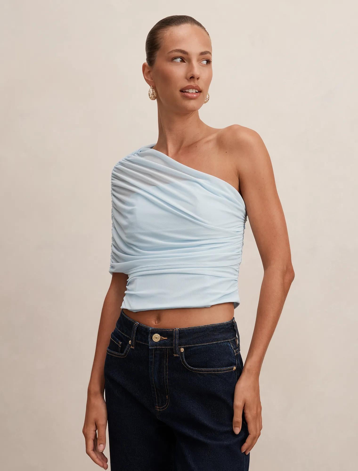 Samara Drape Mesh Corset Top Cooling Spray