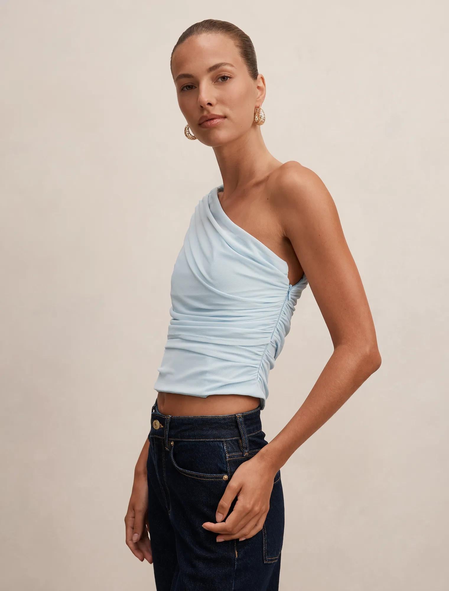 Samara Drape Mesh Corset Top Cooling Spray