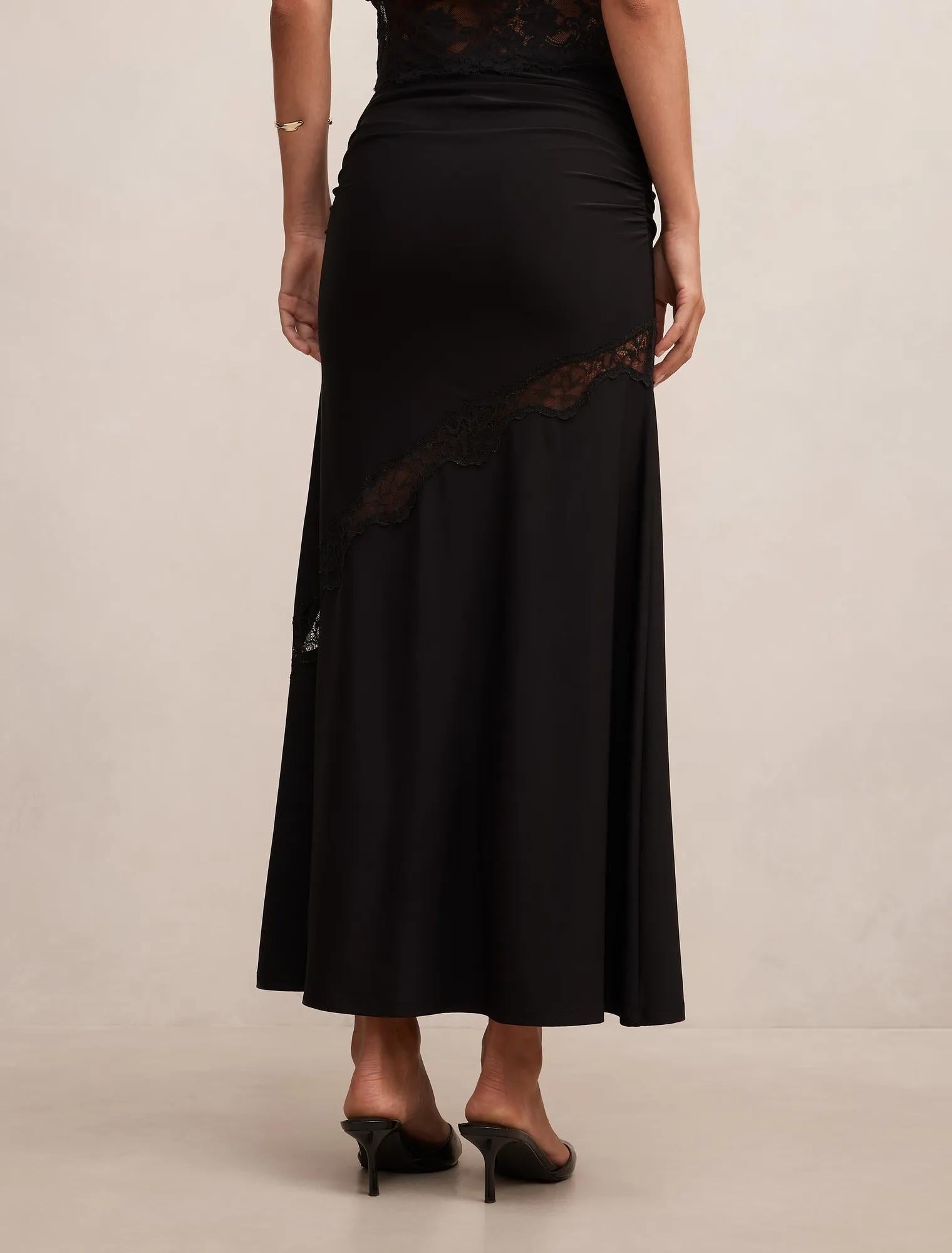 Quinn Lace Maxi Skirt Black Co-Ord