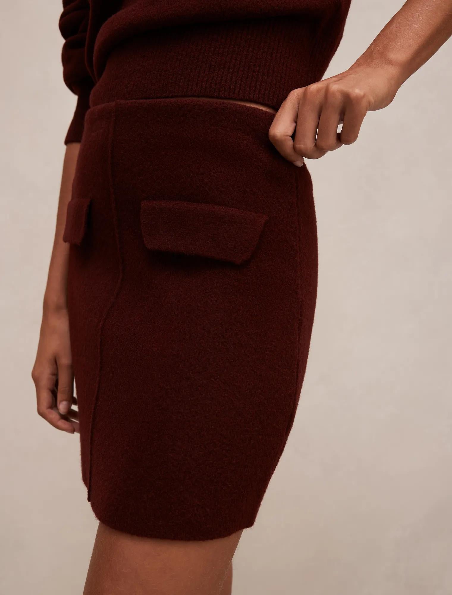Natalie Knit Mini Skirt Vintage Merlot
