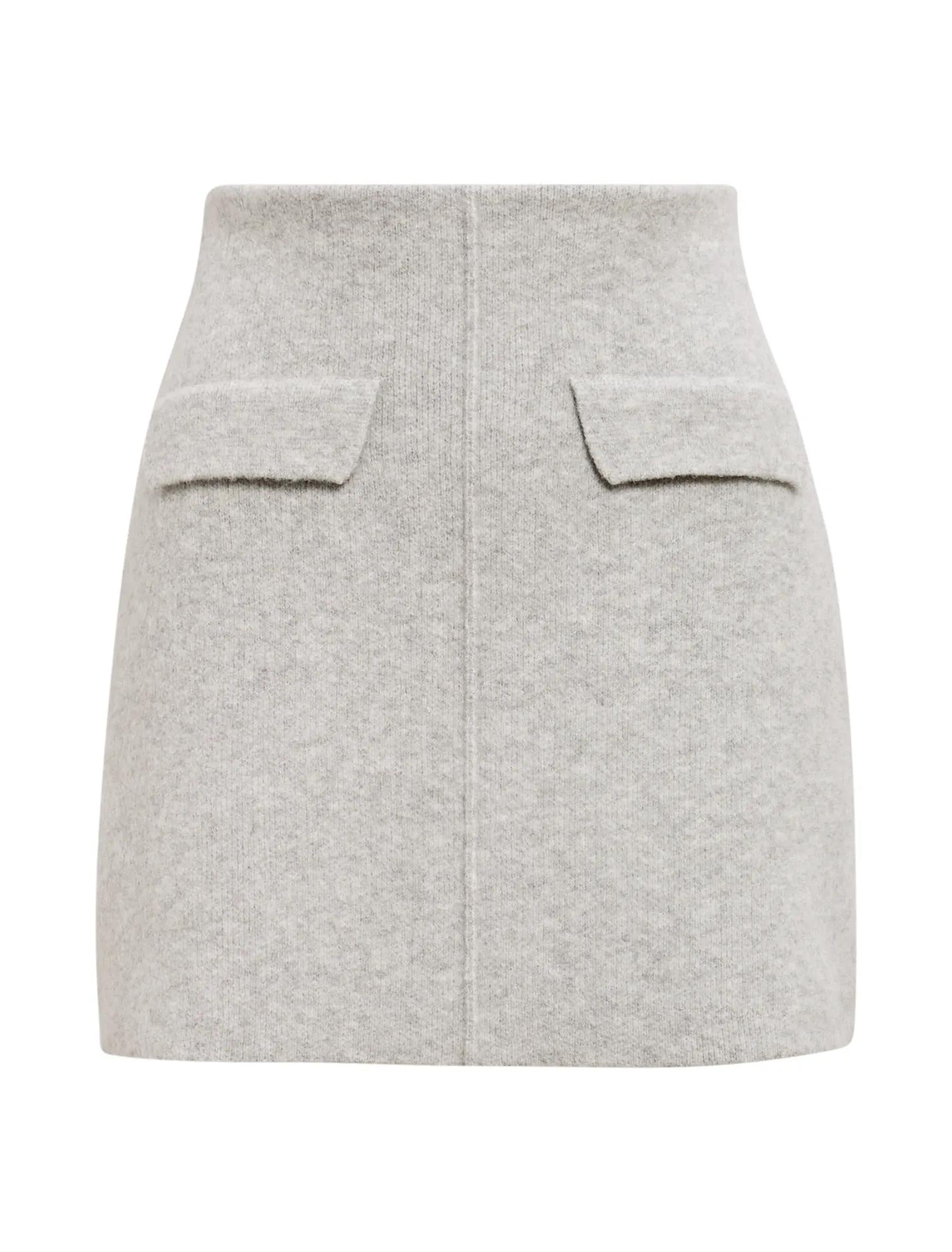 Natalie Knit Mini Skirt Silver Grey_mannequin