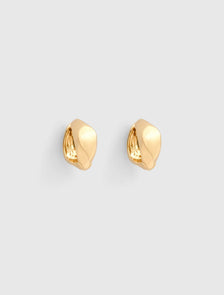 Signature Clare Chunky Angle Hoop Earrings Gold_mannequin